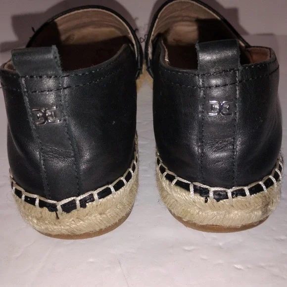 Sam Edelman Women's Black Leather Espadrille Loafers Size 9 - Picture 3 of 16